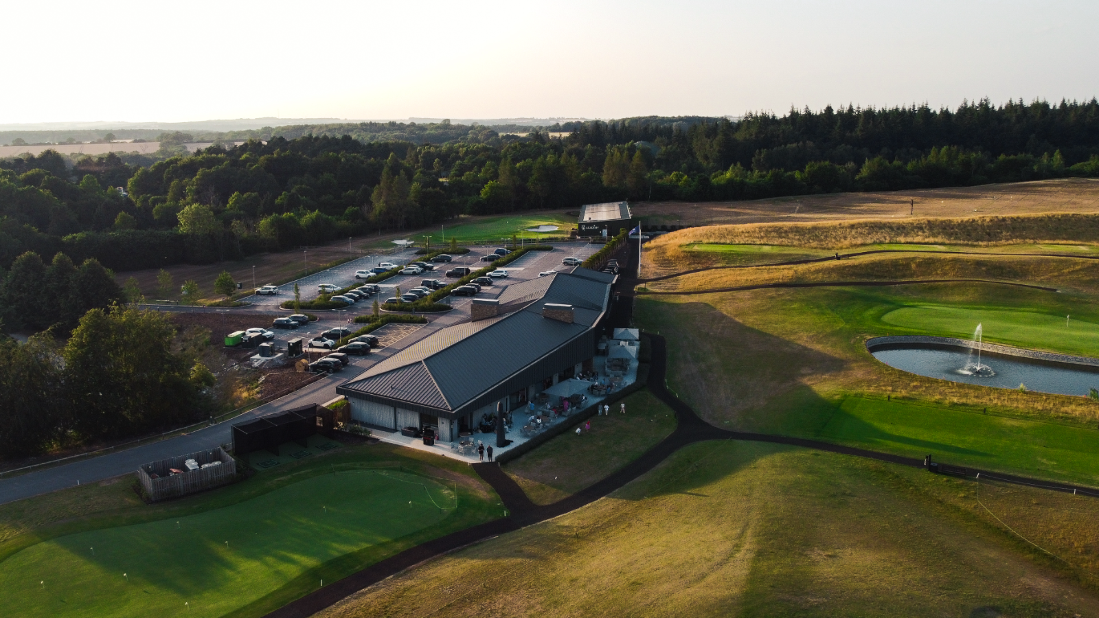 Aerial drone photography of golf club and grounds