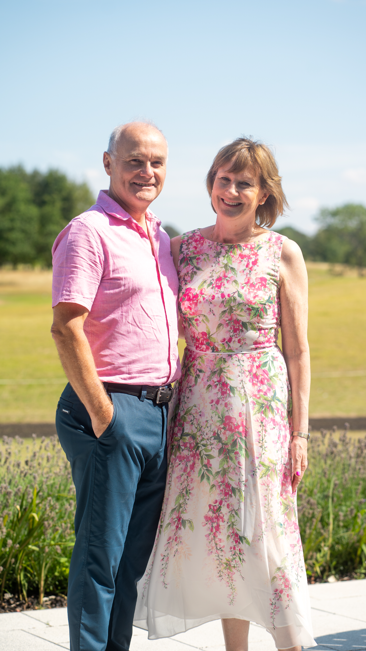 Couple portrait outdoors in summer