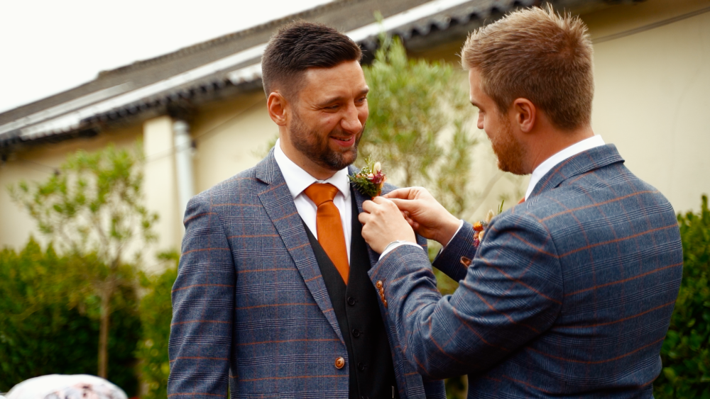 Confetti moment after wedding ceremony