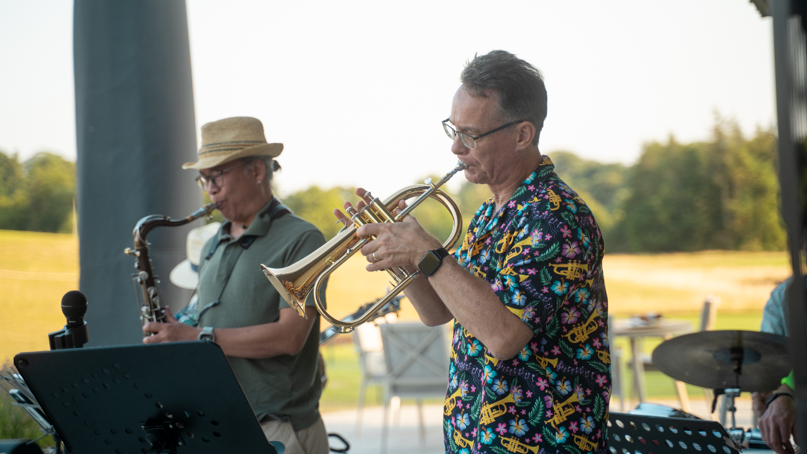 Wedding band musicians performing