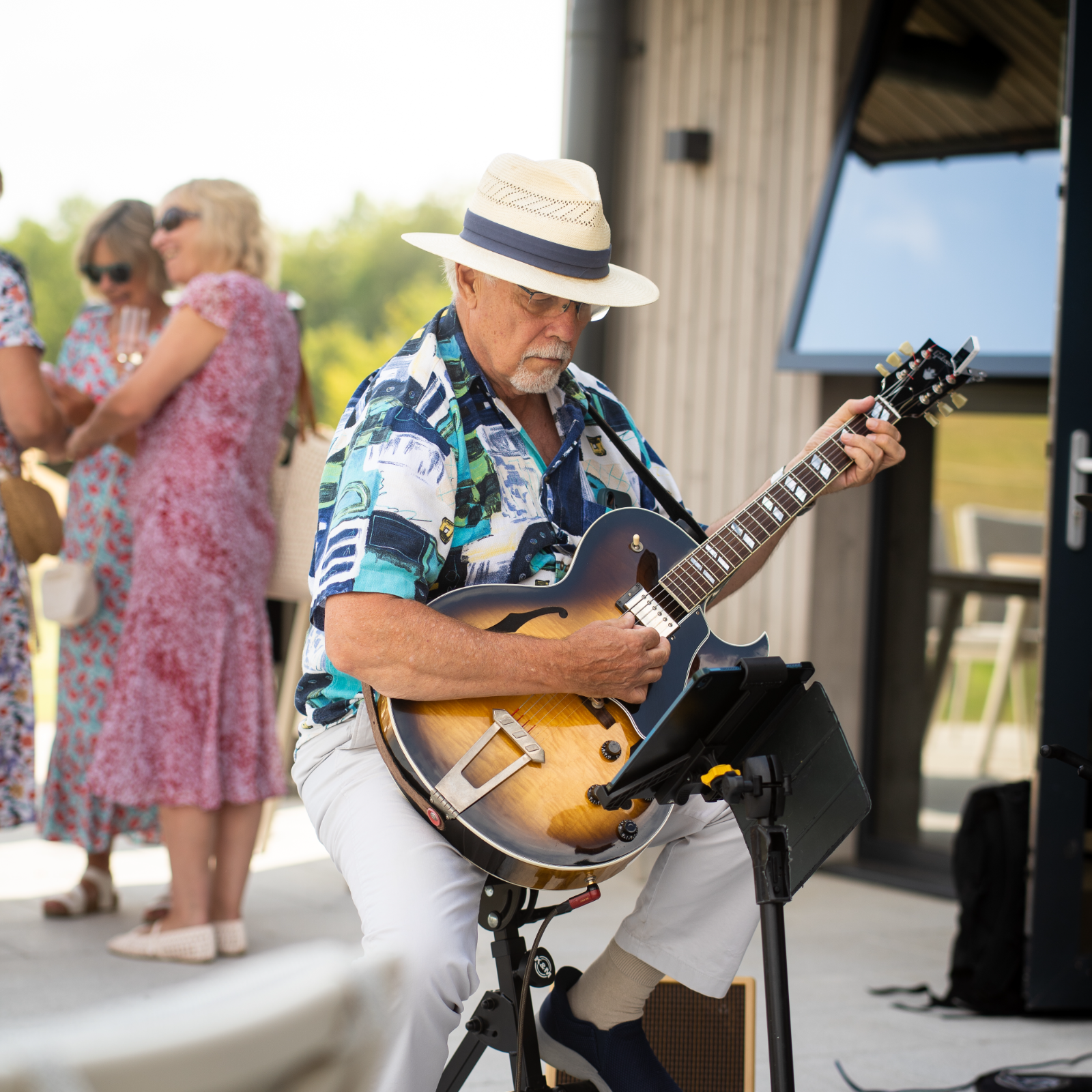 Guitarist performing at wedding reception